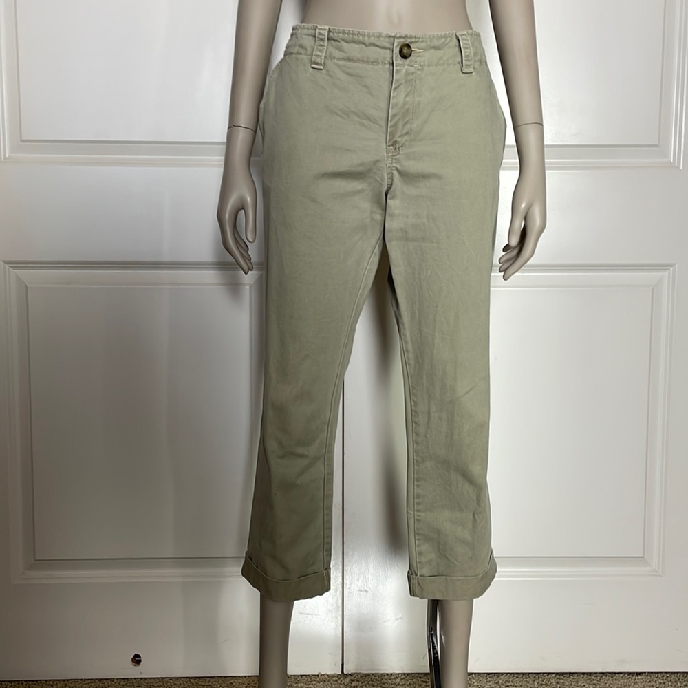 Old Navy 100% Cotton Boyfriend Cuffed Cropped Khakis